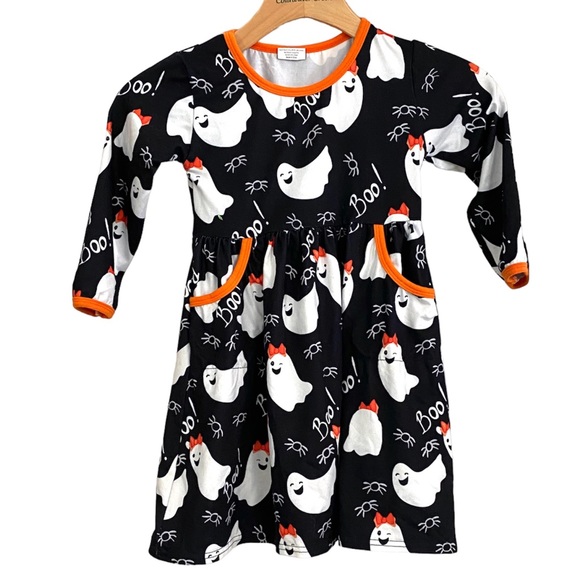 Spooky Ghost Halloween Toddler Long Sleeve Dress Size 3T NWOT - Picture 1 of 5